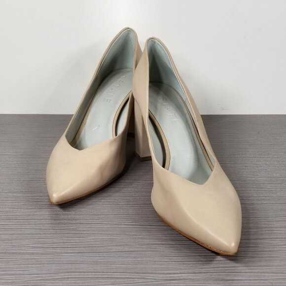 1.State Saffy Pointed Toe Pump, Nude Leather, Womens Size 9 M / 40 - Picture 4 of 13
